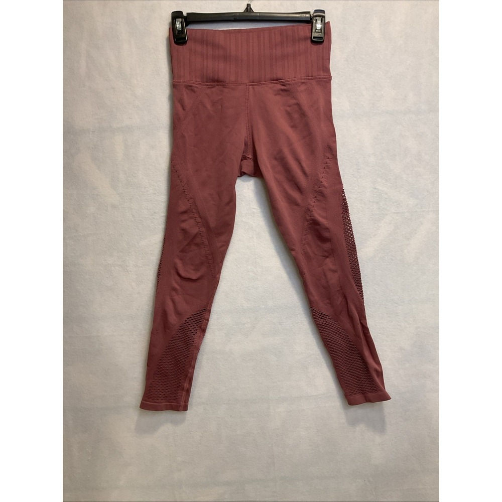 Athleta Perforated Thick Banded Mauve Pink‎ Color Leggings Size Small Excellent